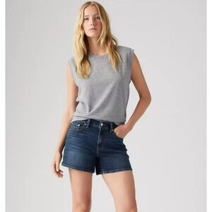 Levi's A-Line Denim Shorts Women's Size 33 Mid-Rise Stretch‎ Dark Wash